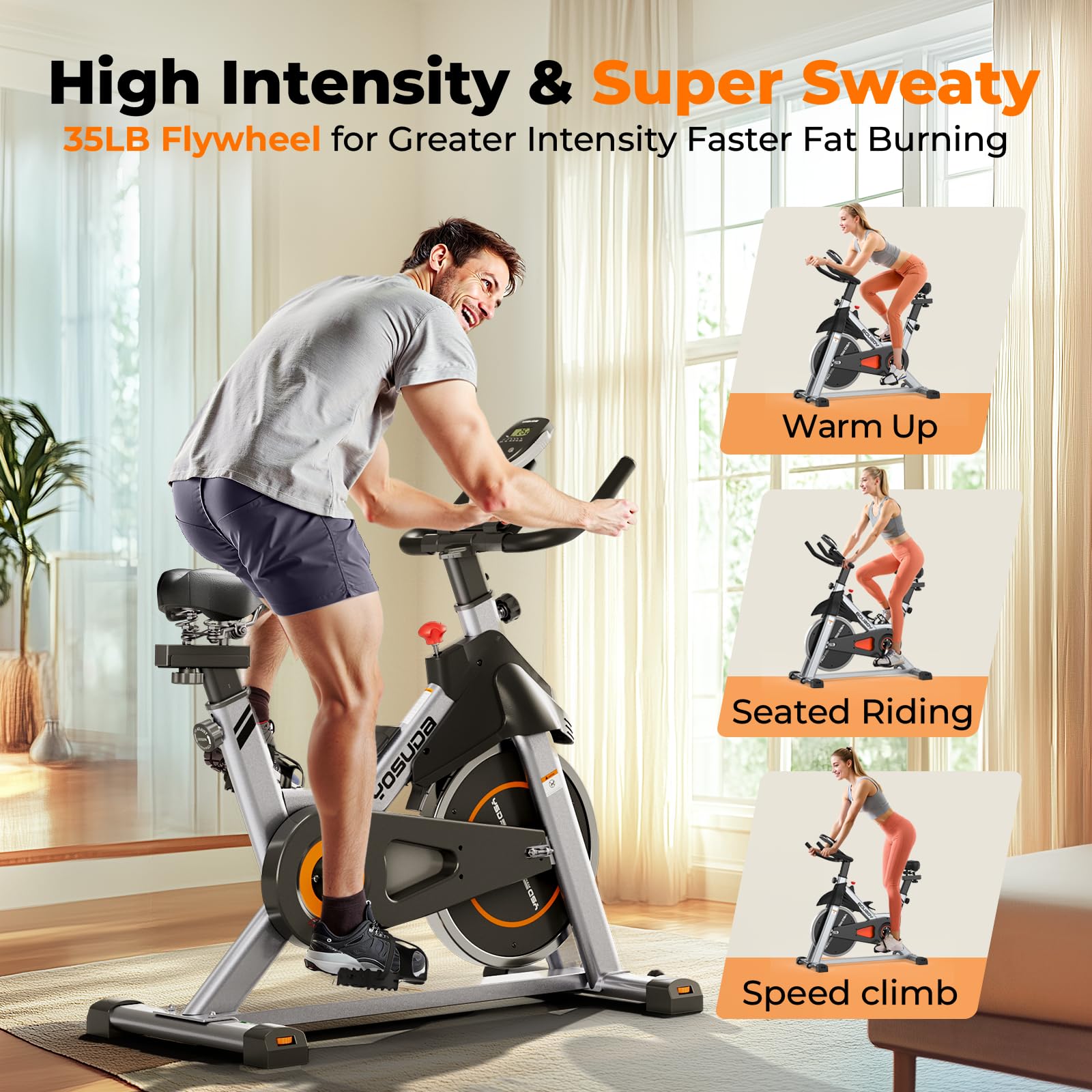 Yosuda Magnetic Plus Exercise Bike 35LB Flywheel